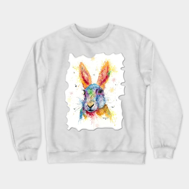 Wild Hare Crewneck Sweatshirt by Dave Bartholet Wildlife Art